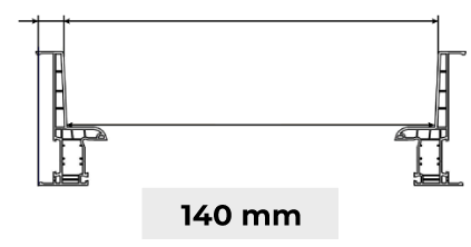 Tapée d'Isolation 140 mm Fenêtre PVC 4 Vantaux