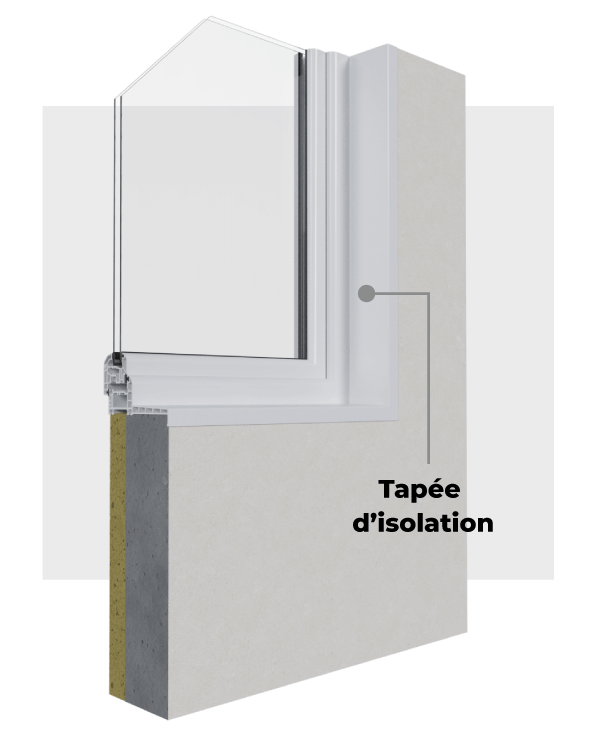 Tapée d'Isolation Fenêtre PVC 2 Vantaux avec Store