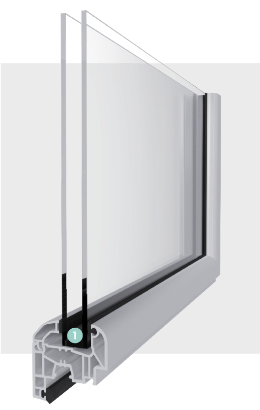 Technologie Warm-Edge Fenêtre PVC 2 Vantaux avec Store