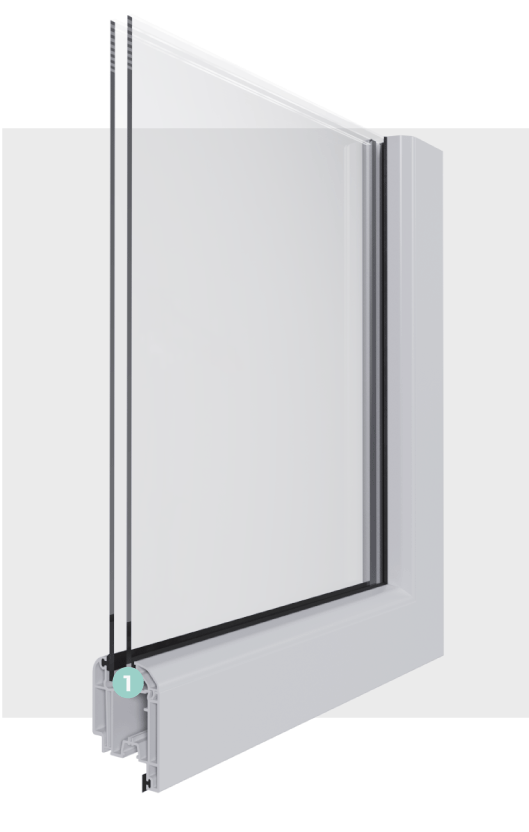 Technologie Warm-Edge Porte-Fenêtre PVC 3 Vantaux
