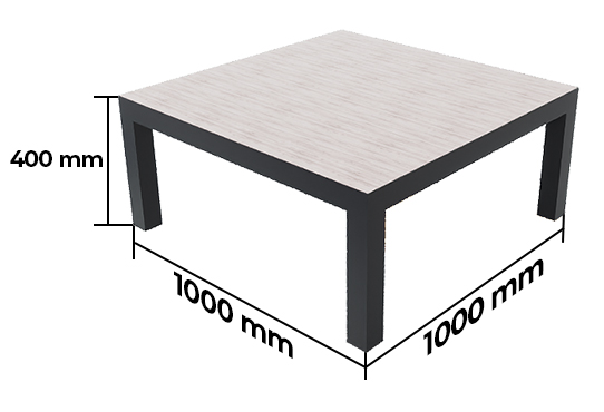 Dimensions Table Basse Mehetia Modèle 1