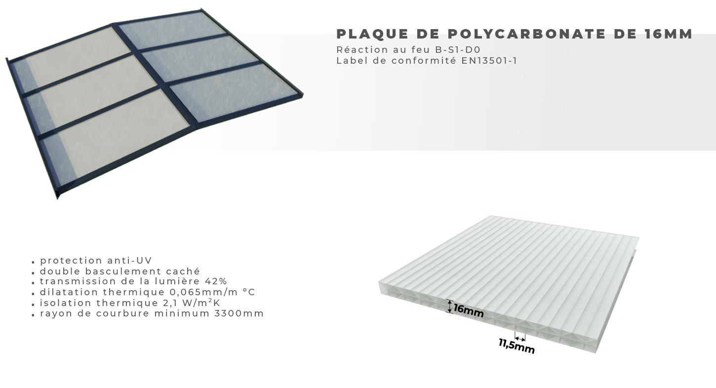 Plaque de Polycarbonate de 16mm